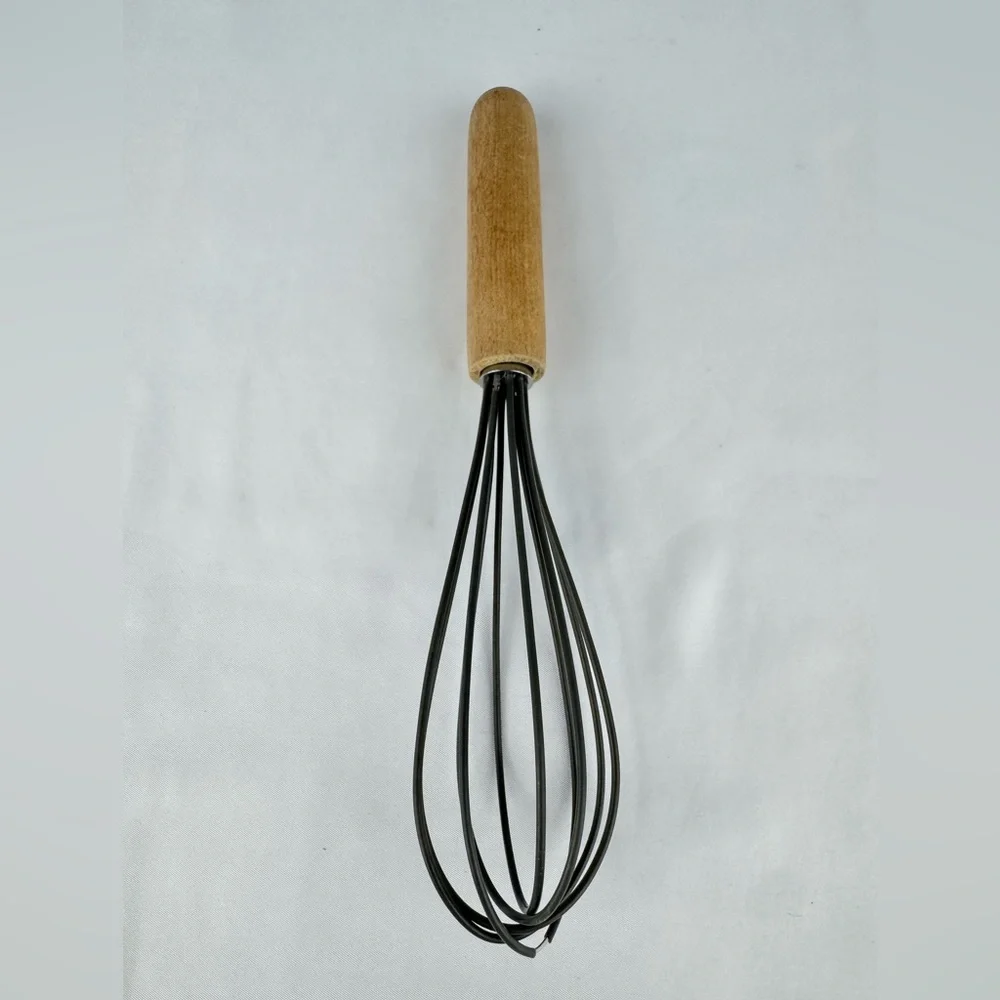 Crate and Barrel Silicone Whisk with Wooden Handle